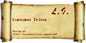 Luncanu Irina névjegykártya